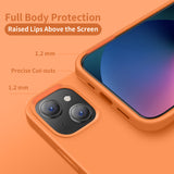 Cordking Designed Phone Case iPhone 13, Silicone Ultra Slim Shockproof Protective Phone Case with [Soft Anti-Scratch Microfiber Lining], 6.1 inch, Kumquat