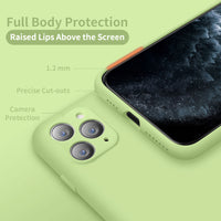 Cordking iPhone 11 Pro Case, Silicone Ultra Slim Shockproof Phone Case with [Soft Anti-Scratch Microfiber Lining], 5.8 inch, Tea Green