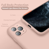 Cordking iPhone 11 Pro Case for Women, Silicone Ultra Slim Shockproof Phone Case with [Soft Anti-Scratch Microfiber Lining], 5.8 inch, Pinksand