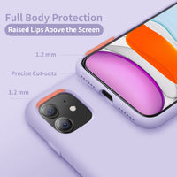 Cordking iPhone 11 Case, Silicone Ultra Slim Shockproof Phone Case with [Soft Anti-Scratch Microfiber Lining], 6.1 inch, Clove Purple