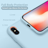 Cordking iPhone X Case, iPhone Xs Case, Silicone Ultra Slim Shockproof Phone Case with [Soft Anti-Scratch Microfiber Lining], 5.8 inch, Sky Blue