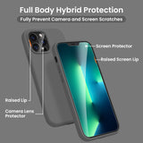 Cordking [5 in 1] Designed for iPhone 13 Pro Case, with 2 Screen Protectors + 2 Camera Lens Protectors, Shockproof Silicone Phone Case with Microfiber Lining, Space Gray