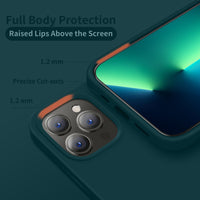 Cordking Designed for iPhone 13 Pro Case, Protective Silicone Ultra Slim Shockproof Phone Case with [Soft Anti-Scratch Microfiber Lining], 6.1 inch, Teal