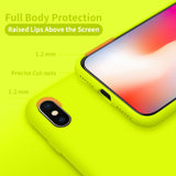 Cordking iPhone Xs Case, iPhone X Case, Silicone Ultra Slim Shockproof Phone Case with [Soft Anti-Scratch Microfiber Lining], 5.8 inch, Fluorescent Green