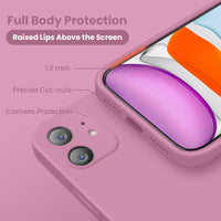 Cordking iPhone 11 Case, Silicone [Square Edges] & [Camera Protecion] Upgraded Phone Case with Soft Anti-Scratch Microfiber Lining, 6.1 inch, Lilac Purple