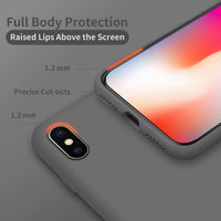 Cordking iPhone Xs Case, iPhone X Phone Case, Silicone Ultra Slim Shockproof Phone Case with [Soft Anti-Scratch Microfiber Lining], 5.8 inch, Spacy Gray