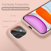 Cordking [5 in 1] iPhone 11 Case, with 2 Pack Screen Protectors + 2 Pack Camera Lens Protectors, Shockproof Silicone Slim Phone Case with [Anti-Scratch Microfiber Lining], 6.1 inch, Pinksand