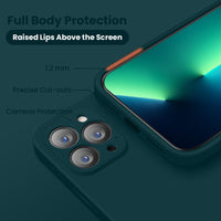 Cordking Designed for iPhone 13 Pro Max Case, Silicone Full Cover [Enhanced Camera Protection] Shockproof Protective Phone Case with [Soft Anti-Scratch Microfiber Lining], 6.7 inch, Teal