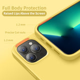 Cordking Designed for iPhone 13 Pro Case, Silicone Ultra Slim Shockproof Protective Phone Case with [Soft Anti-Scratch Microfiber Lining], 6.1 inch, Yellow