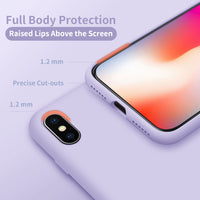 Cordking iPhone Xs MAX Case, Silicone Ultra Slim Shockproof Protective Phone Case with [Soft Anti-Scratch Microfiber Lining], 6.5 inch, Clove Purple