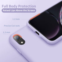 Cordking iPhone XR Cases, Silicone Ultra Slim Shockproof Phone Case with [Soft Anti-Scratch Microfiber Lining], 6.1 inch, Clove Purple