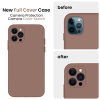 Cordking iPhone 11 Pro Max Case, Silicone [Square Edges] & [Camera Protecion] Upgraded Phone Case with Soft Anti-Scratch Microfiber Lining, 6.5 inch, Light Brown