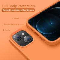 Cordking Compatible with iPhone 13 Mini Case, Ultra Slim Silicone Shockproof Protective [Enhanced Camera Protection] Cover with [Soft Anti-Scratch Microfiber Lining], 5.4 inch, Kumquat