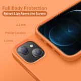 Cordking Compatible with iPhone 13 Mini Case, Ultra Slim Silicone Shockproof Protective [Enhanced Camera Protection] Cover with [Soft Anti-Scratch Microfiber Lining], 5.4 inch, Kumquat