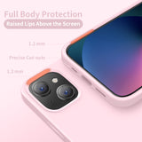 Cordking Compatible with iPhone 13 Mini Case, Ultra Slim Silicone Shockproof Protective [Enhanced Camera Protection] Cover with [Soft Anti-Scratch Microfiber Lining], 5.4 inch, Chalk Pink