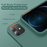 Cordking Designed for iPhone 12 Case, Designed for iPhone 12 Pro Case, Silicone Slim Shockproof Phone Case Cover with [Soft Anti-Scratch Microfiber Lining] 6.1 inch, Midnight Green