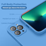 Cordking Designed for iPhone 13 Pro Max Case, Silicone Full Cover [Enhanced Camera Protection] Shockproof Protective Phone Case with [Soft Anti-Scratch Microfiber Lining], 6.7 inch, Blue