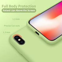 Cordking iPhone Xs MAX Case, Silicone Ultra Slim Shockproof Protective Phone Case with [Soft Anti-Scratch Microfiber Lining], 6.5 inch, Tea Green