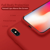 Cordking Case for iPhone Xs MAX, Silicone Ultra Slim Shockproof Protective Phone Case with [Soft Anti-Scratch Microfiber Lining], 6.5 inch, Red