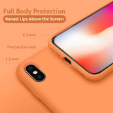Cordking iPhone Xs MAX Case, Silicone Ultra Slim Shockproof Protective Phone Case with [Soft Anti-Scratch Microfiber Lining], 6.5 inch, Kumquat