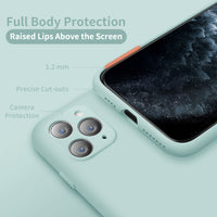 Cordking iPhone Case 11 Pro, Silicone Ultra Slim Shockproof Phone Case with [Soft Anti-Scratch Microfiber Lining], 5.8 inch, Mint green