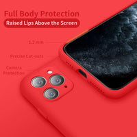 Cordking Case for iPhone 11 Pro, Silicone Ultra Slim Shockproof Phone Case with [Soft Anti-Scratch Microfiber Lining], 5.8 inch, Red