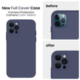 Cordking iPhone 11 Pro Max Case, Silicone [Square Edges] & [Camera Protecion] Upgraded Phone Case with Soft Anti-Scratch Microfiber Lining, 6.5 inch, Navy Blue