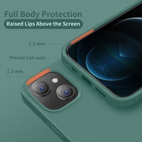 Cordking Compatible with iPhone 13 Mini Case, Ultra Slim Silicone Shockproof Protective [Enhanced Camera Protection] Cover with [Soft Anti-Scratch Microfiber Lining], 5.4 inch,Midnight Green