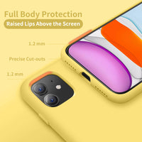 Cordking iPhone 11 Case Silicone, Ultra Slim Shockproof Phone Case with [Soft Anti-Scratch Microfiber Lining], 6.1 inch, Yellow