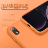 Cordking iPhone XR Cases, Silicone Ultra Slim Shockproof Phone Case with [Soft Anti-Scratch Microfiber Lining], 6.1 inch, Kumquat