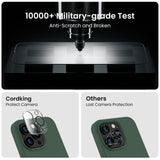 Cordking Designed for iPhone 14 Pro Case, Silicone Phone Case with [2 Screen Protectors] + [2 Camera Lens Protectors] and Soft Anti-Scratch Microfiber Lining Inside, 6.1 inch, Alpine Green