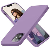 Cordking Designed for iPhone 12 Case, Designed for iPhone 12 Pro Case, Silicone Shockproof Phone Case with [Soft Anti-Scratch Microfiber Lining] 6.1 inch,Light Purple