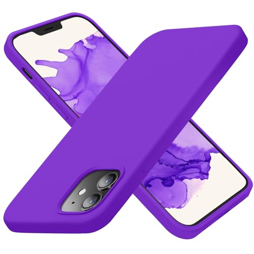 Cordking Designed for iPhone 12 Case, Designed for iPhone 12 Pro Case, Silicone Shockproof Phone Case with [Soft Anti-Scratch Microfiber Lining] 6.1 inch,Neon Purple