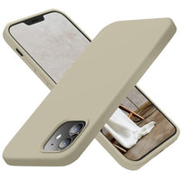 Cordking Designed for iPhone 12 Case, Designed for iPhone 12 Pro Case, Silicone Shockproof Phone Case with [Soft Anti-Scratch Microfiber Lining] 6.1 inch,Khaki