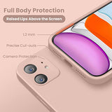 Cordking iPhone 11 Case, Silicone [Square Edges] & [Camera Protecion] Upgraded Phone Case with Soft Anti-Scratch Microfiber Lining, 6.1 inch, Pinksand