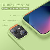 Cordking for iPhone 13 Case, iPhone 14 Case, Silicone Ultra Slim Shockproof Protective Phone Case with [Soft Anti-Scratch Microfiber Lining], 6.1 inch, Tea Green