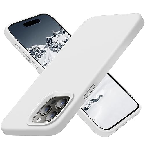 Cordking Designed for iPhone 15 Pro Max Case, Silicone Ultra Slim Shockproof iPhone 15 ProMax Case with [Soft Anti-Scratch Microfiber Lining], 6.7 inch, White
