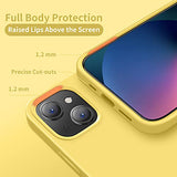 Cordking for iPhone 13 Case, iPhone 14 Case, Silicone Ultra Slim Shockproof Protective Phone Case with [Soft Anti-Scratch Microfiber Lining], 6.1 inch, Yellow