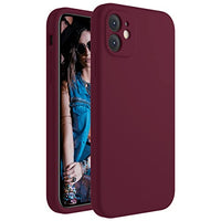 Cordking iPhone 11 Case, Silicone [Square Edges] & [Camera Protecion] Upgraded Phone Case with Soft Anti-Scratch Microfiber Lining, 6.1 inch, Plum