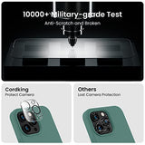 Cordking Designed for iPhone 14 Pro Case, Silicone Phone Case with [2 Screen Protectors] + [2 Camera Lens Protectors] and Soft Anti-Scratch Microfiber Lining Inside, 6.1 inch, Midnight Green