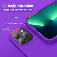 Cordking Designed for iPhone 13 Pro Max Case, Silicone Ultra Slim Shockproof Protective Phone Case with [Soft Anti-Scratch Microfiber Lining], 6.7 inch, Neon Purple