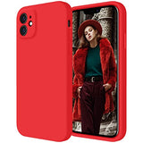 Cordking iPhone 11 Case, Silicone [Square Edges] & [Camera Protecion] Upgraded Phone Case with Soft Anti-Scratch Microfiber Lining, 6.1 inch, Red