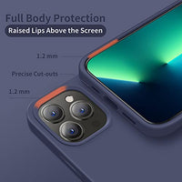 Cordking Designed for iPhone 13 Pro Case, Silicone Ultra Slim Shockproof Protective Phone Case with [Soft Anti-Scratch Microfiber Lining], 6.1 inch, Navy Blue