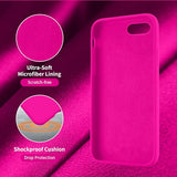 Cordking iPhone SE Case 2022/2020, iPhone 7 8 Case, Silicone Ultra Slim Shockproof Phone Case with [Soft Microfiber Lining], 4.7 inch, Hot Pink