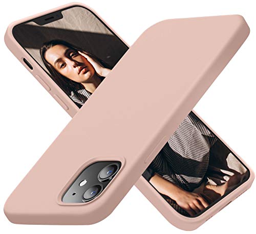 Cordking Designed for iPhone 12 Case, Designed for iPhone 12 Pro Case, Silicone Shockproof Phone Case with [Soft Anti-Scratch Microfiber Lining] 6.1 inch, Pinksand