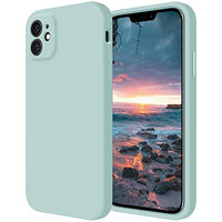 Cordking iPhone 11 Case, Silicone [Square Edges] & [Camera Protecion] Upgraded Phone Case with Soft Anti-Scratch Microfiber Lining, 6.1 inch, Mint Green