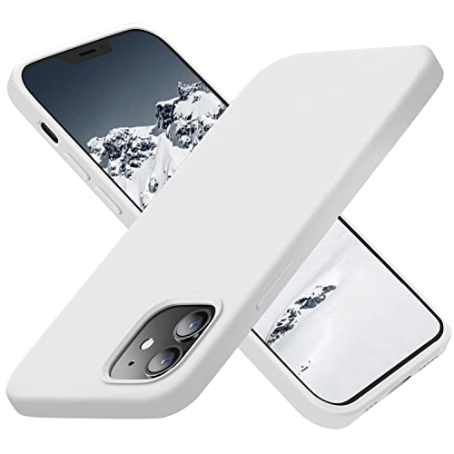 Cordking Designed for iPhone 12 Case, Designed for iPhone 12 Pro Case, Silicone Shockproof Phone Case with [Soft Anti-Scratch Microfiber Lining] 6.1 inch, White