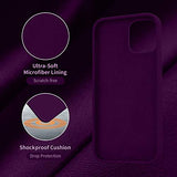 Cordking Designed for iPhone 12 Case, Designed for iPhone 12 Pro Case, Silicone Shockproof Phone Case with [Soft Anti-Scratch Microfiber Lining] 6.1 inch, Wine Red