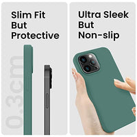 Cordking Designed for iPhone 14 Pro Max Case, Silicone Phone Case with [2 Screen Protectors] + [2 Camera Lens Protectors] and Soft Anti-Scratch Microfiber Lining Inside, 6.7 inch, Midnight Green