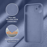 Cordking iPhone 11 Case, Silicone [Square Edges] & [Camera Protecion] Upgraded Phone Case with Soft Anti-Scratch Microfiber Lining, 6.1 inch, Lavender Gray